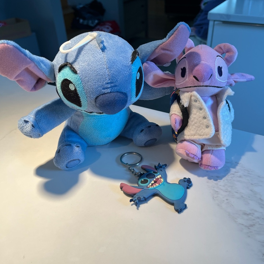 LILO & stitch bundle.  Includes plush Stitch, stitch keychain & Nuimos + clothes